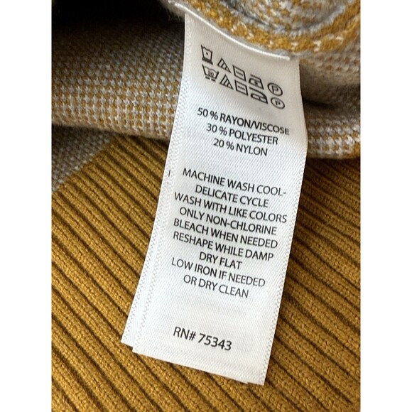 RACHEL ROY Sweater Womens KNIT Pullover Hoodie Blue Tan White Pla… - Picture 8 of 8